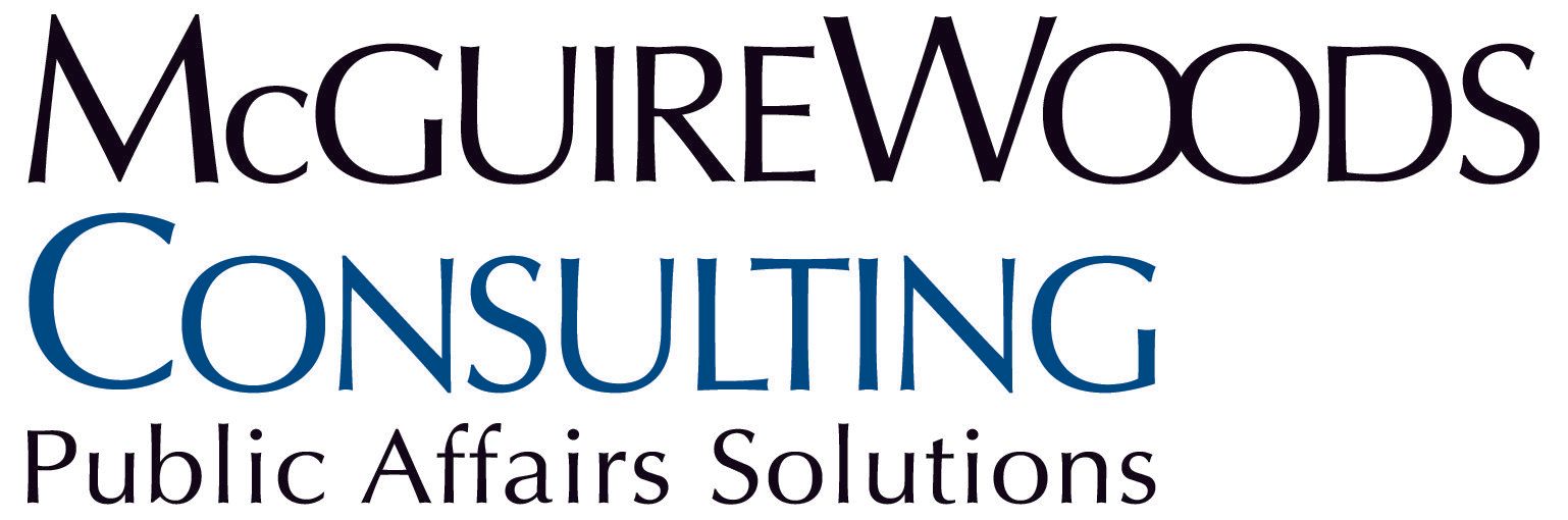 The logo for mcguire woods consulting public affairs solutions