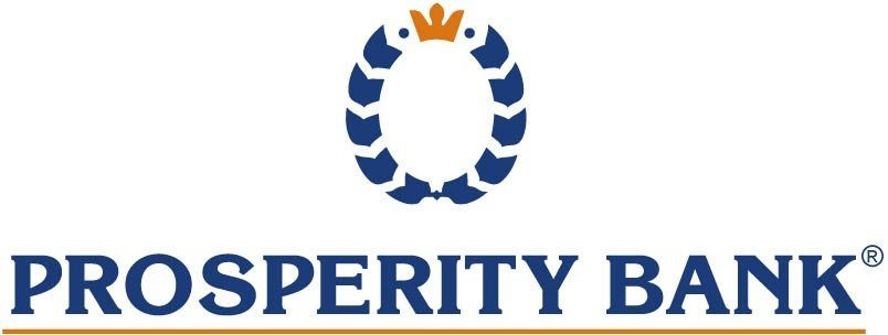 A logo for the prosperity bank with a wreath and a crown