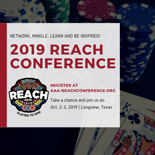 An advertisement for the 2019 reach conference