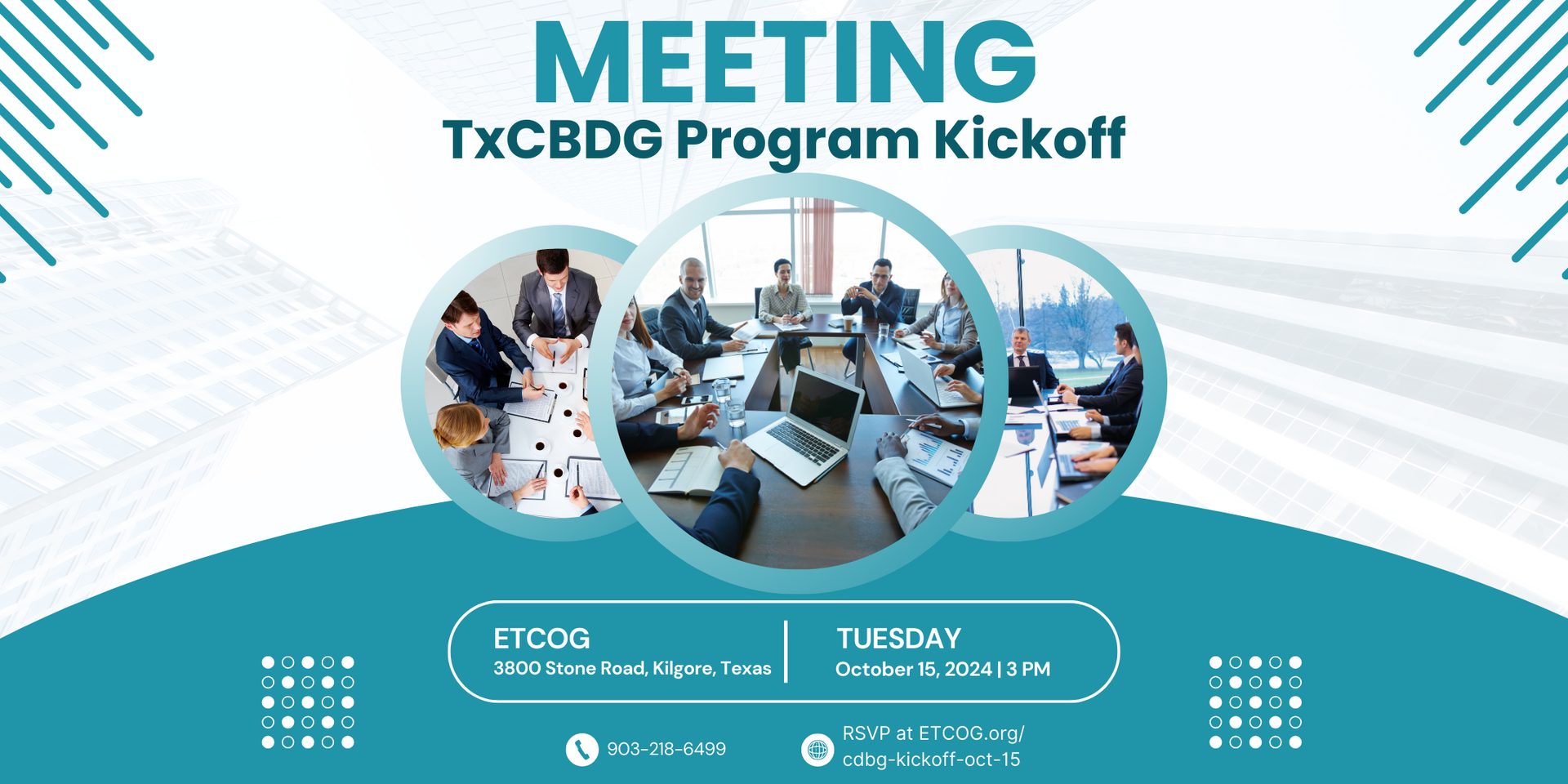 ETCOG to Host TxCDBG Grant Kickoff Meeting on Oct. 15