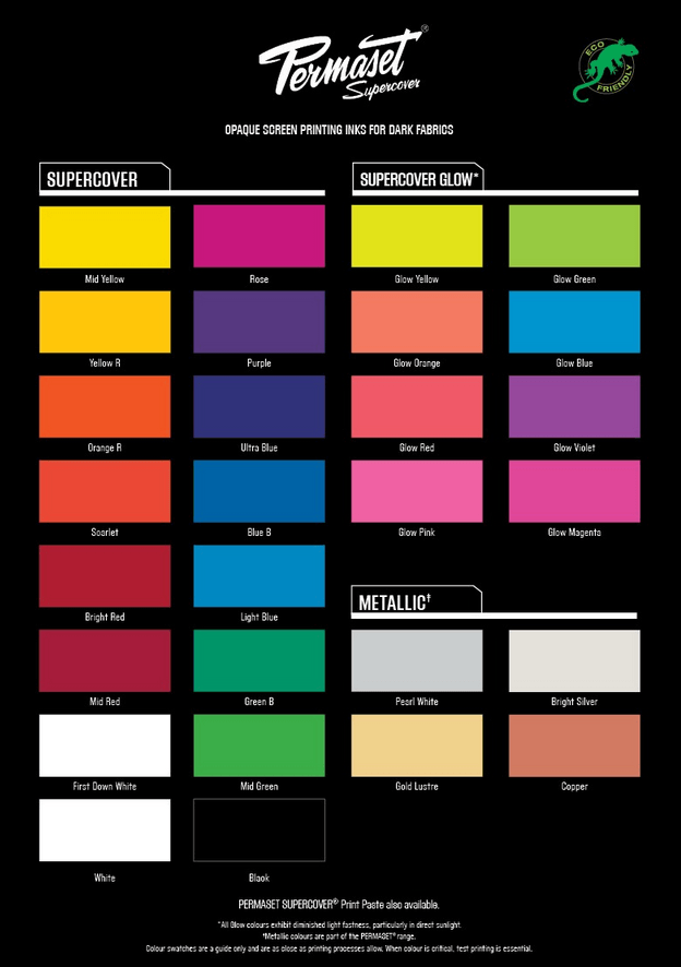 Permaset Supercover Colour Chart — Wollongong, NSW — Levers