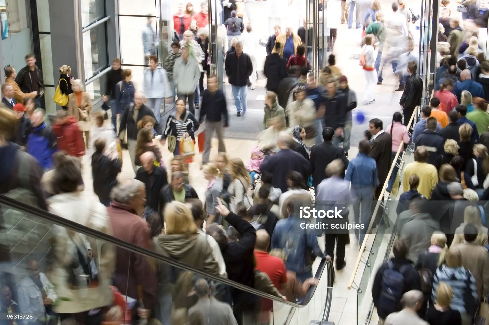 Crowded retail space during the holiday season.