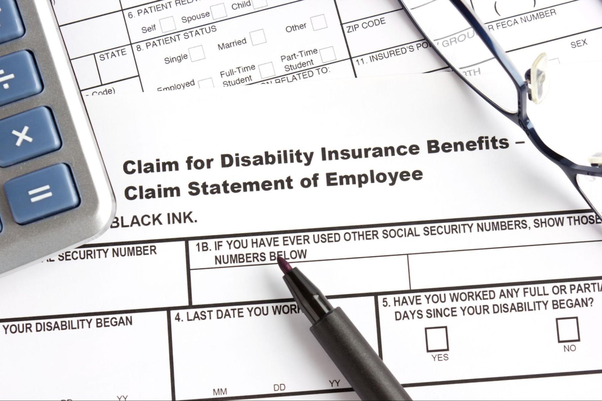 A close-up of a form containing elements of short-term disability benefits in Ontario.