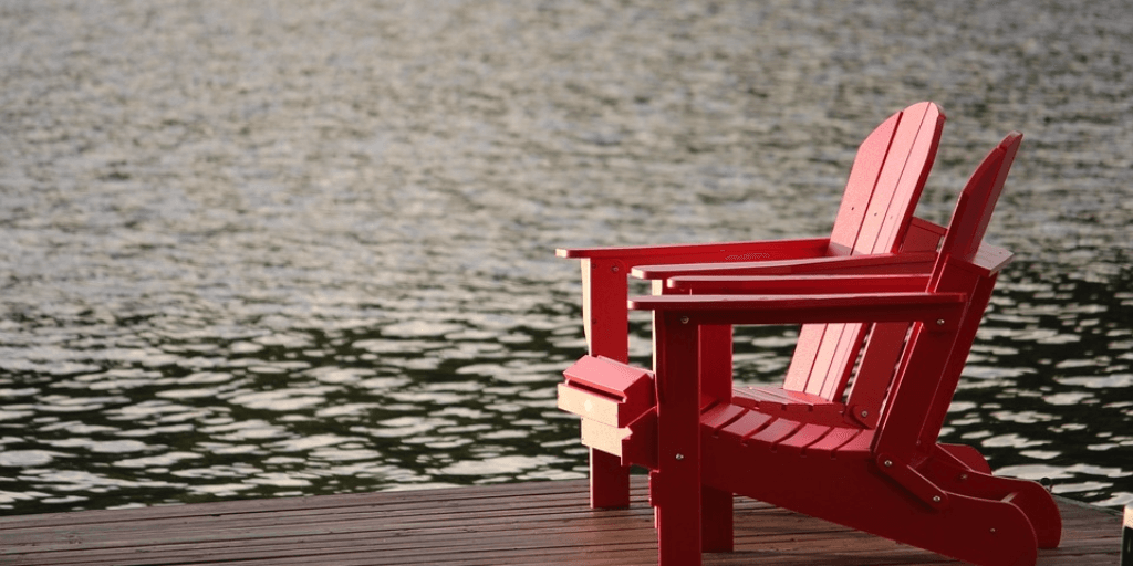 sitting by the lake