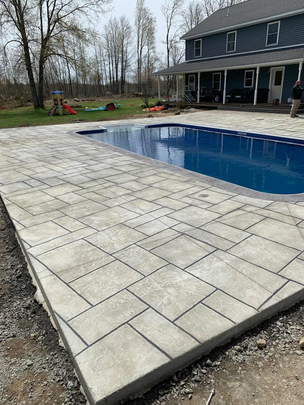 Stamped Concrete of Pool — Clinton, NY — CNY Custom Concrete & Masonry