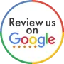 A colorful circle with the words `` review us on google '' written inside of it.