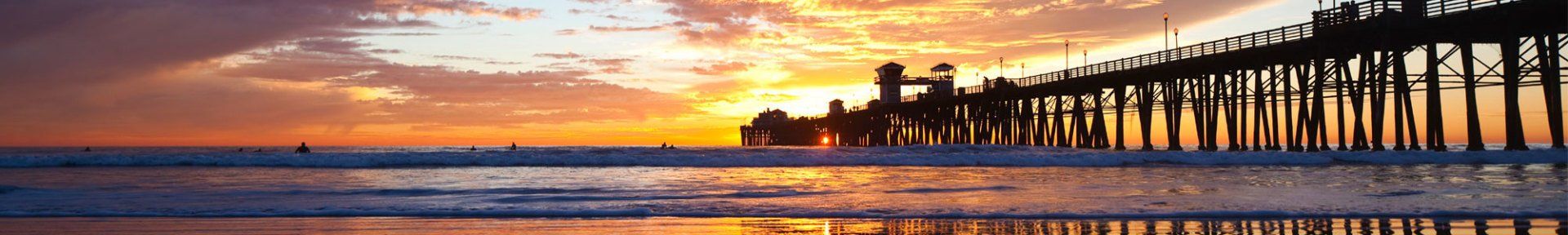 California pier at sunset