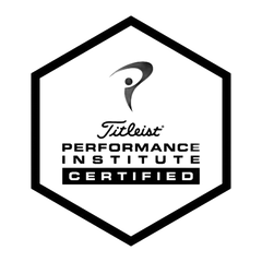 Titleist Performance Institute Certified logo in black and white inside a hexagon