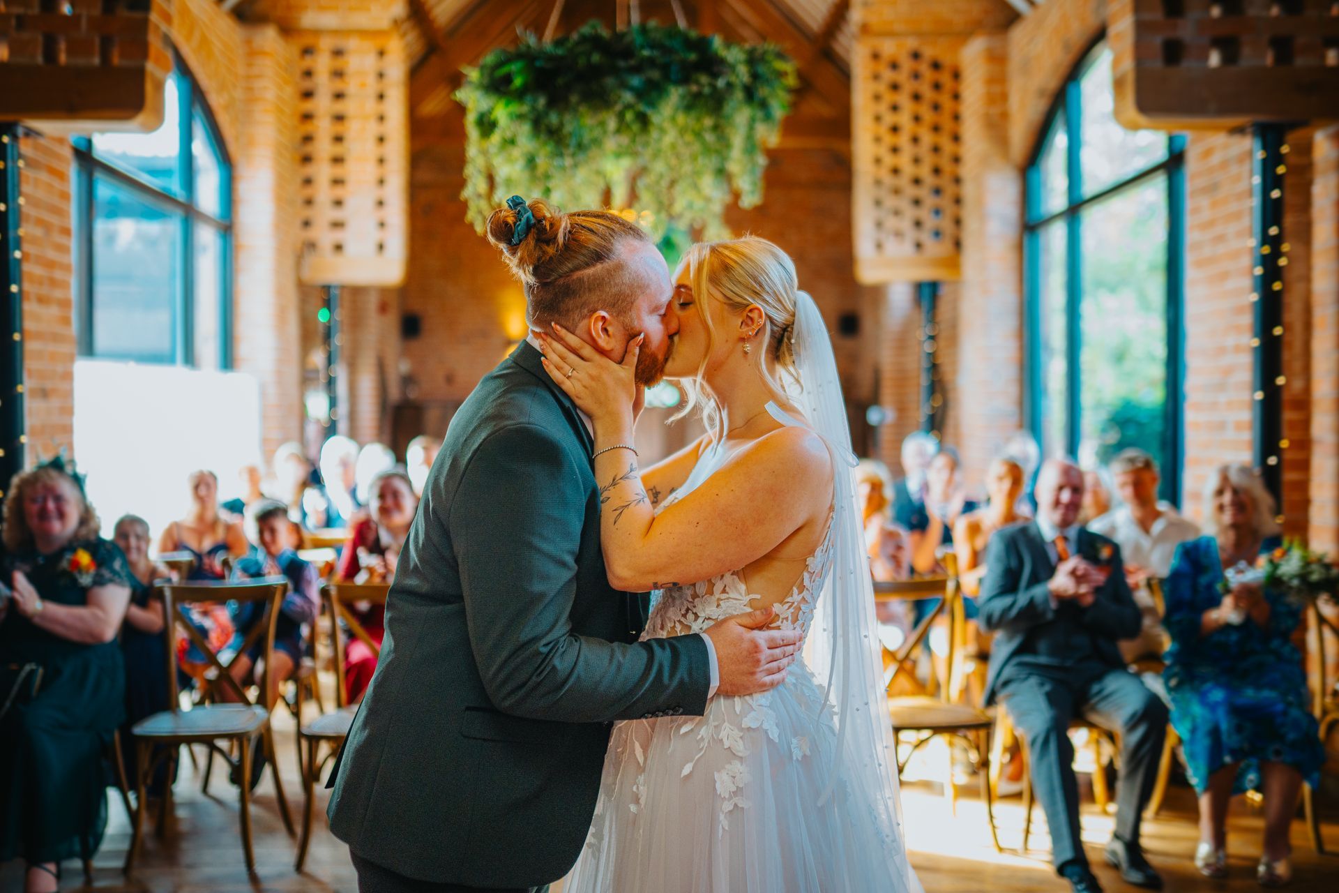 first kiss, swallows nest barn warwickshire 