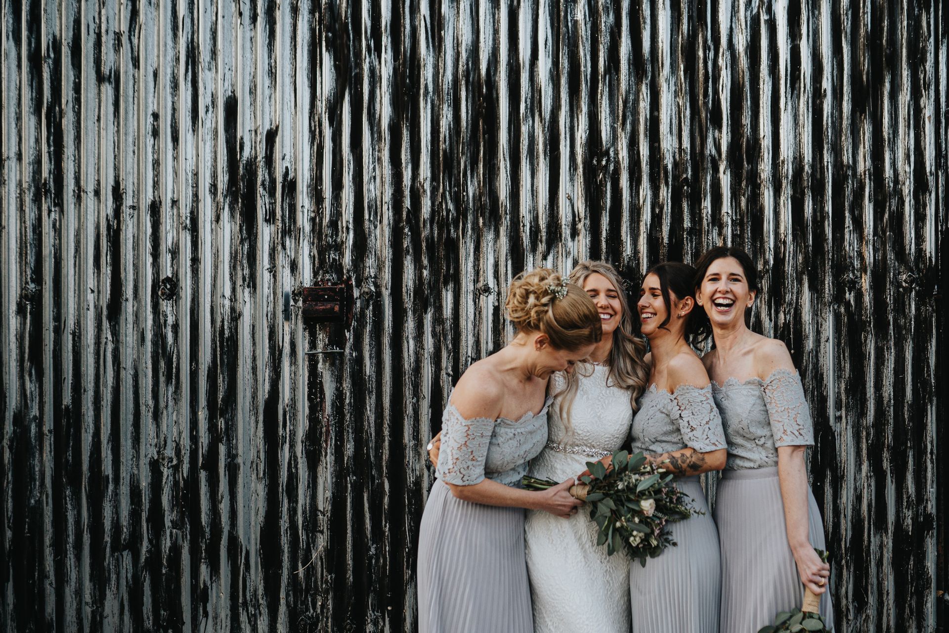 sisters and bride group shot at warwickshire wedding venue 