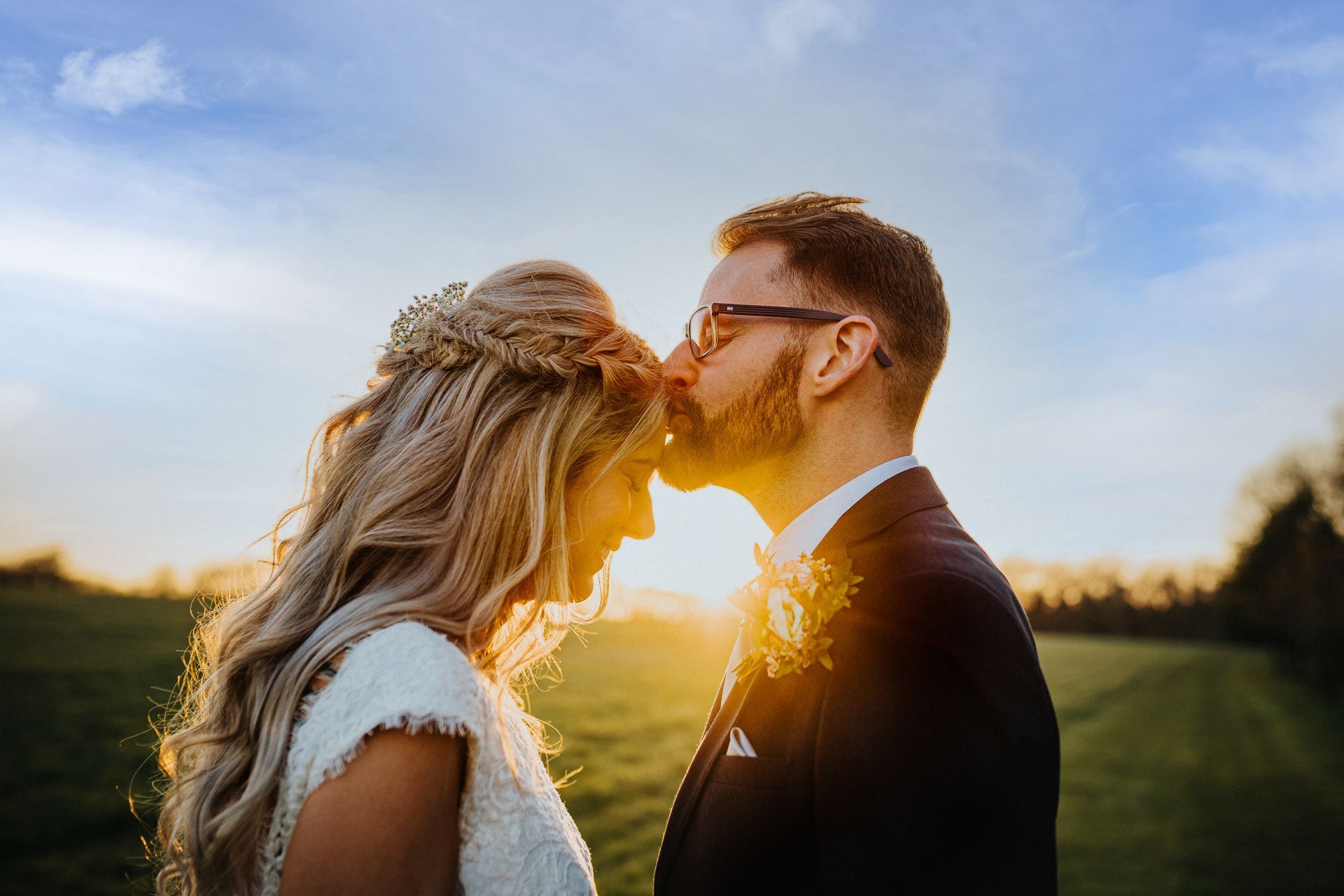 sunset photography of nearly married couple in warwickshire 