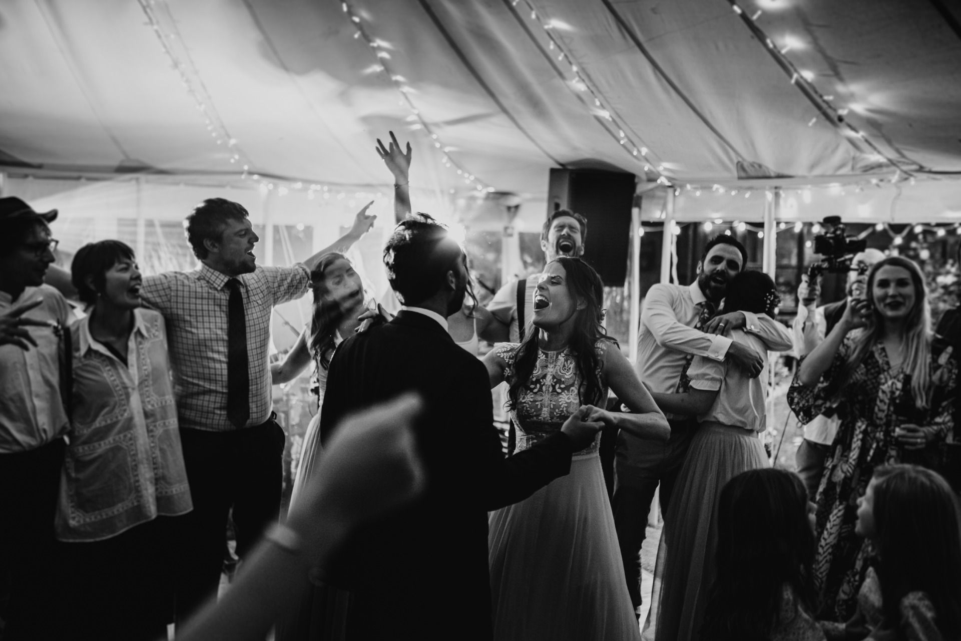 dance in home gazebo wedding in the cotswolds 