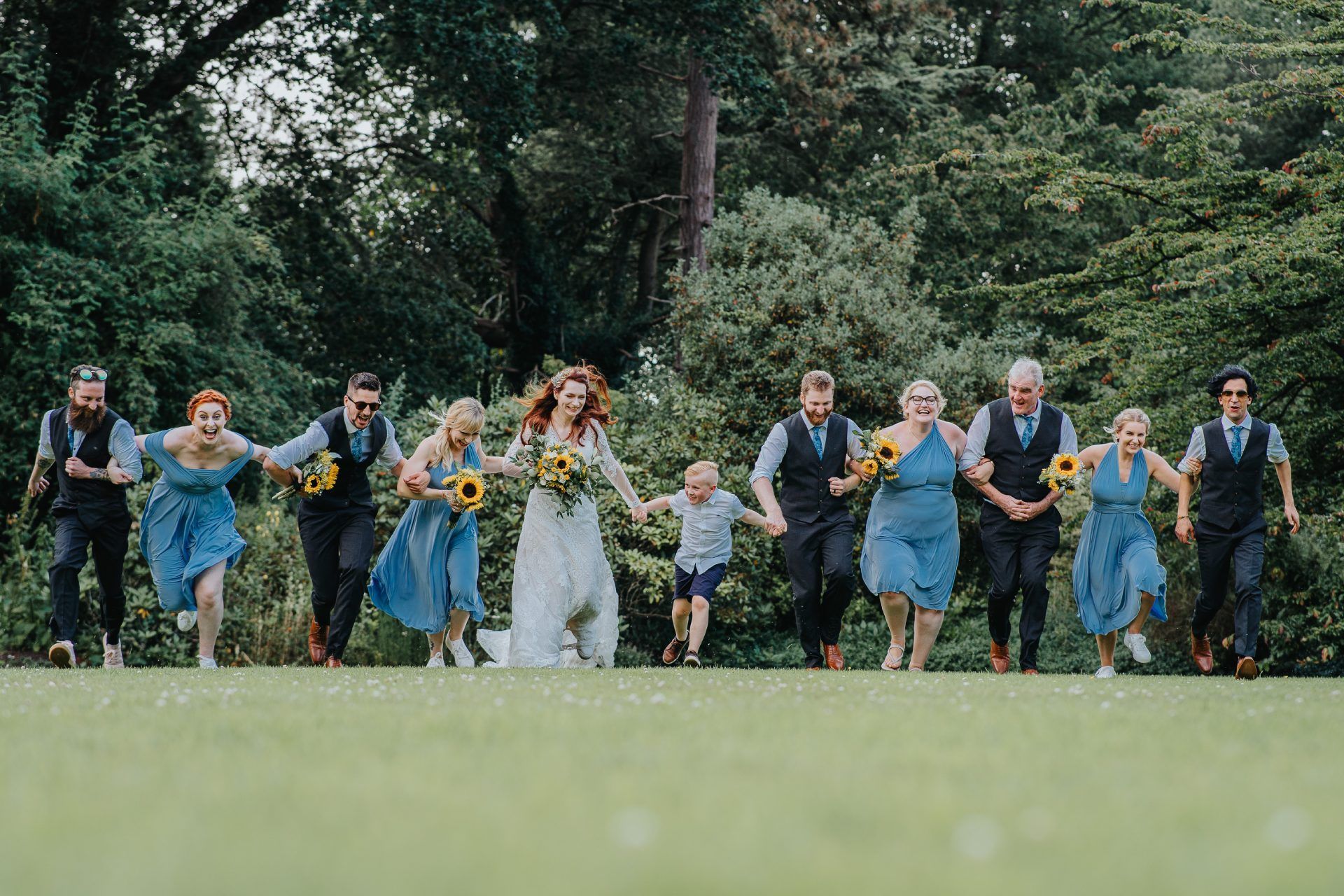 family group shot at wedding 