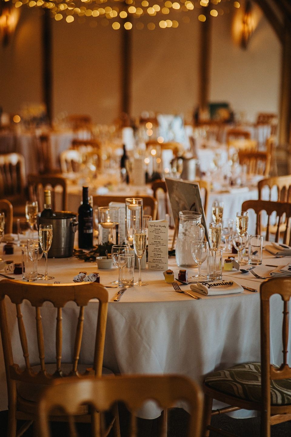 golden hour wedding breakfast set up 