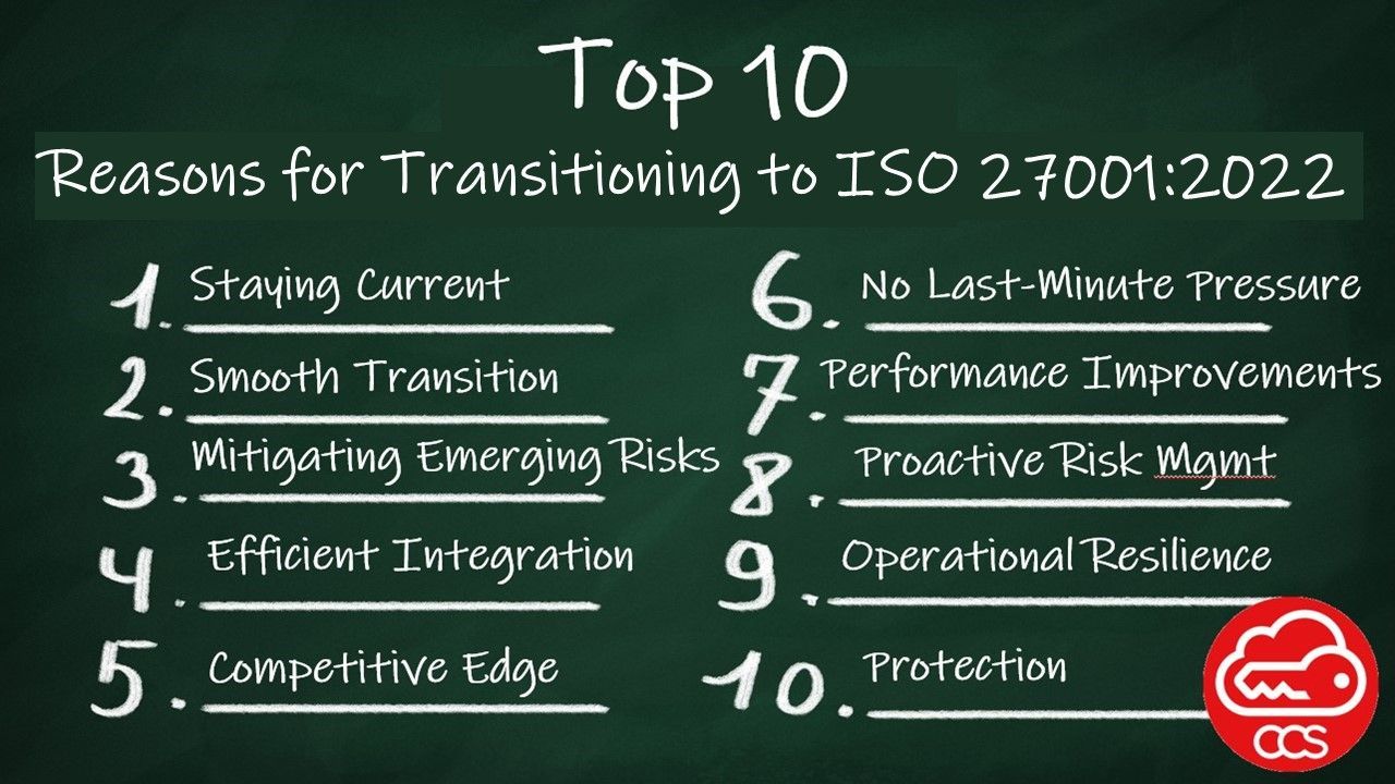 Top 10 Reasons for Transitioning to ISO 27001:2022