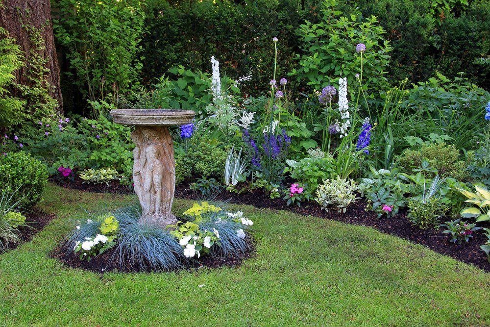 Landscaped garden with fountain