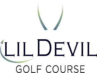 Logo for Lil Devil Golf Course with curved text and green accents.