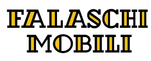 Logo per Falaschi Mobili, azienda di mobili, lettere nere con riempimento in oro.