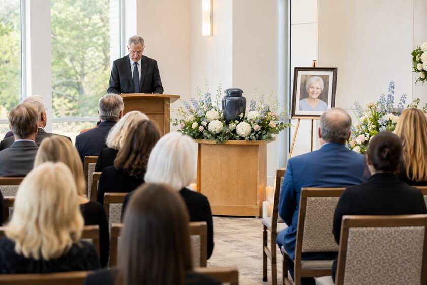 a serene memorial service after cremation in Milwaukie, WI