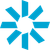 Une étoile bleue avec un fond blanc et un cercle au milieu