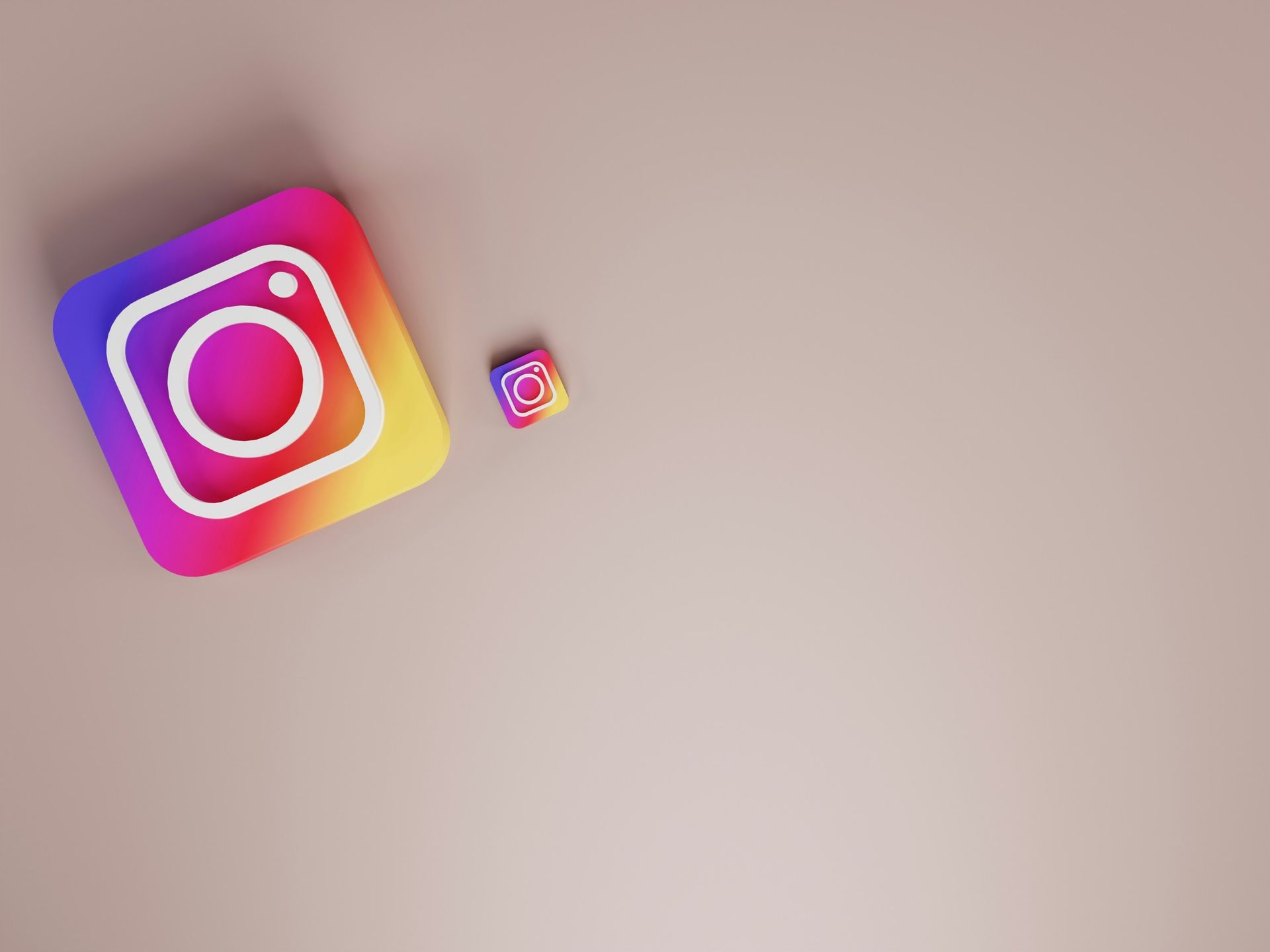 Das Instagram-Logo auf neutralem Hintergrund