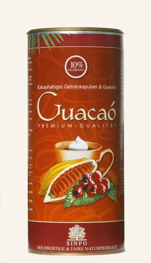 Produktdose Feinstoff Guacaó - Bio Kakaohaltige Getränkepulver & Guarana - Vegan -Fairtrade - Rohkostqulität