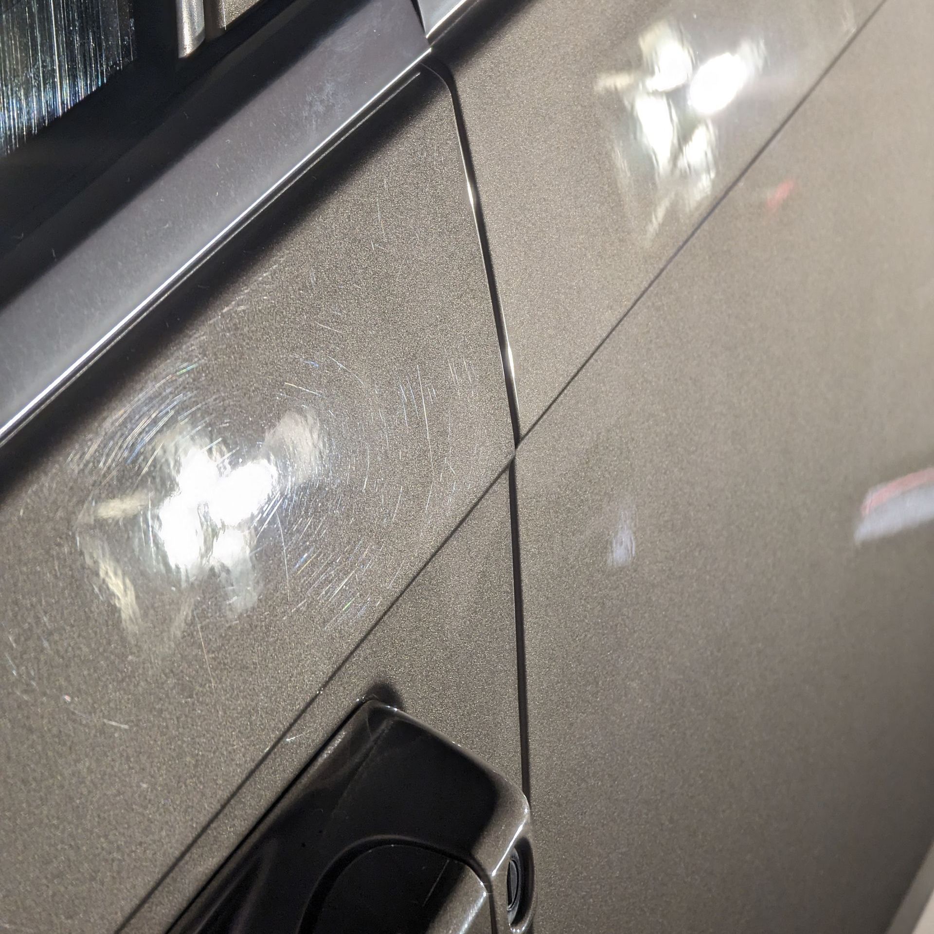 swirl marks on a car door