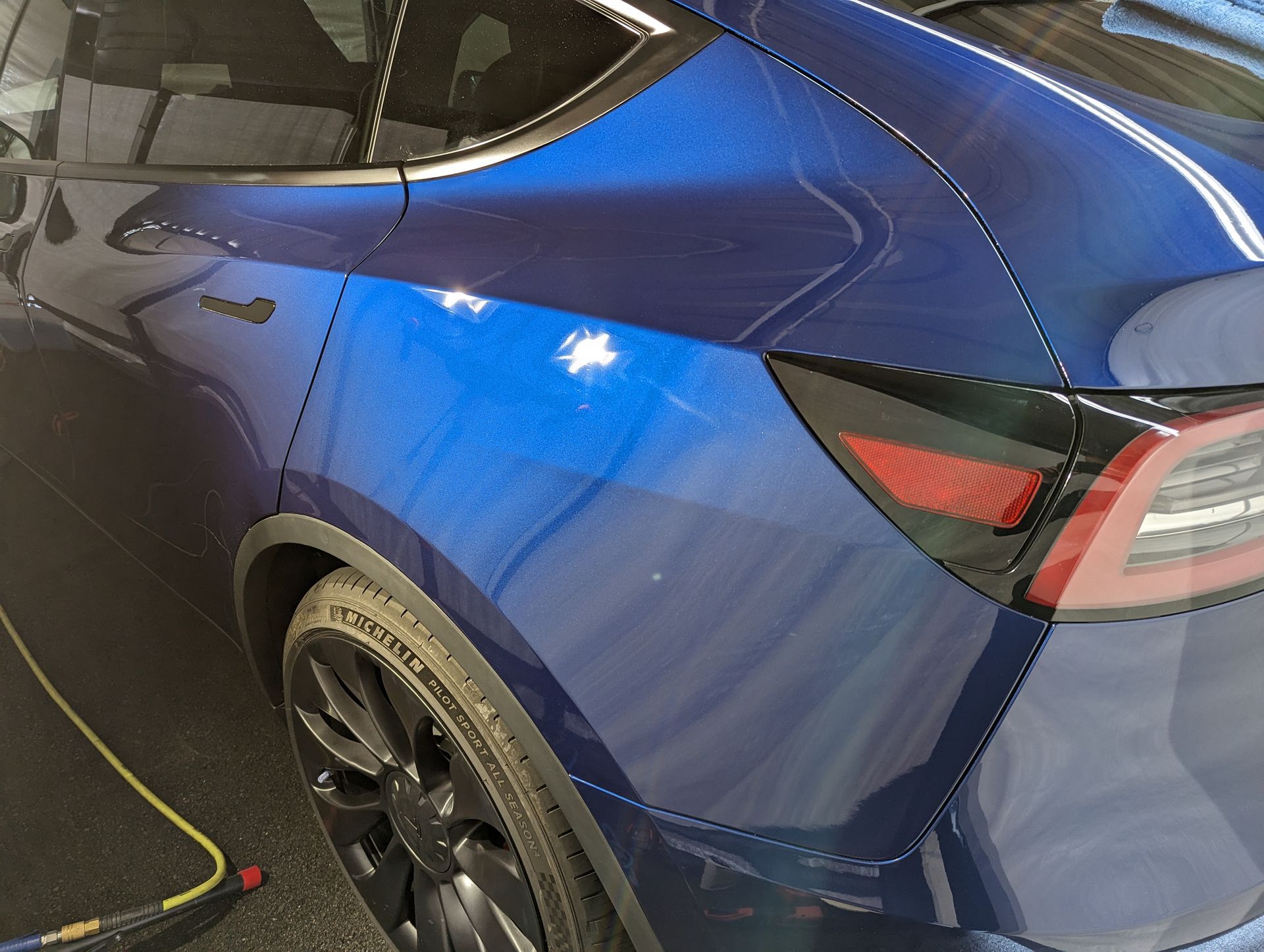 paint corrected blue car