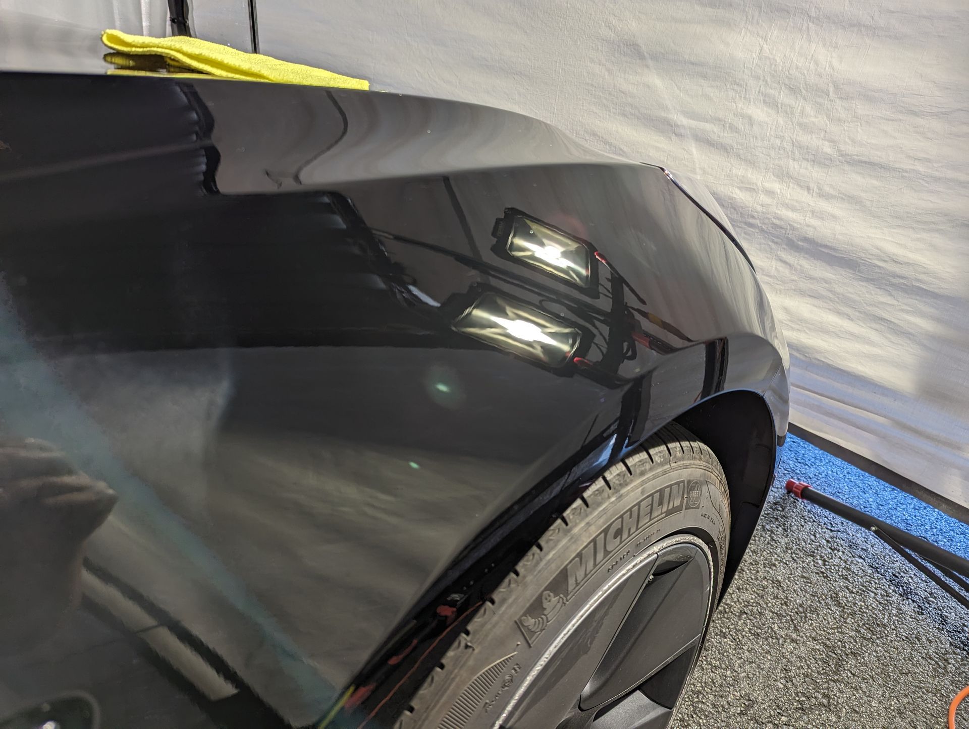 painted and polished car fender