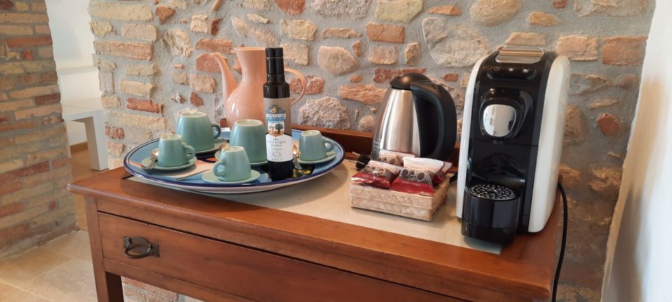 family room with coffee machine