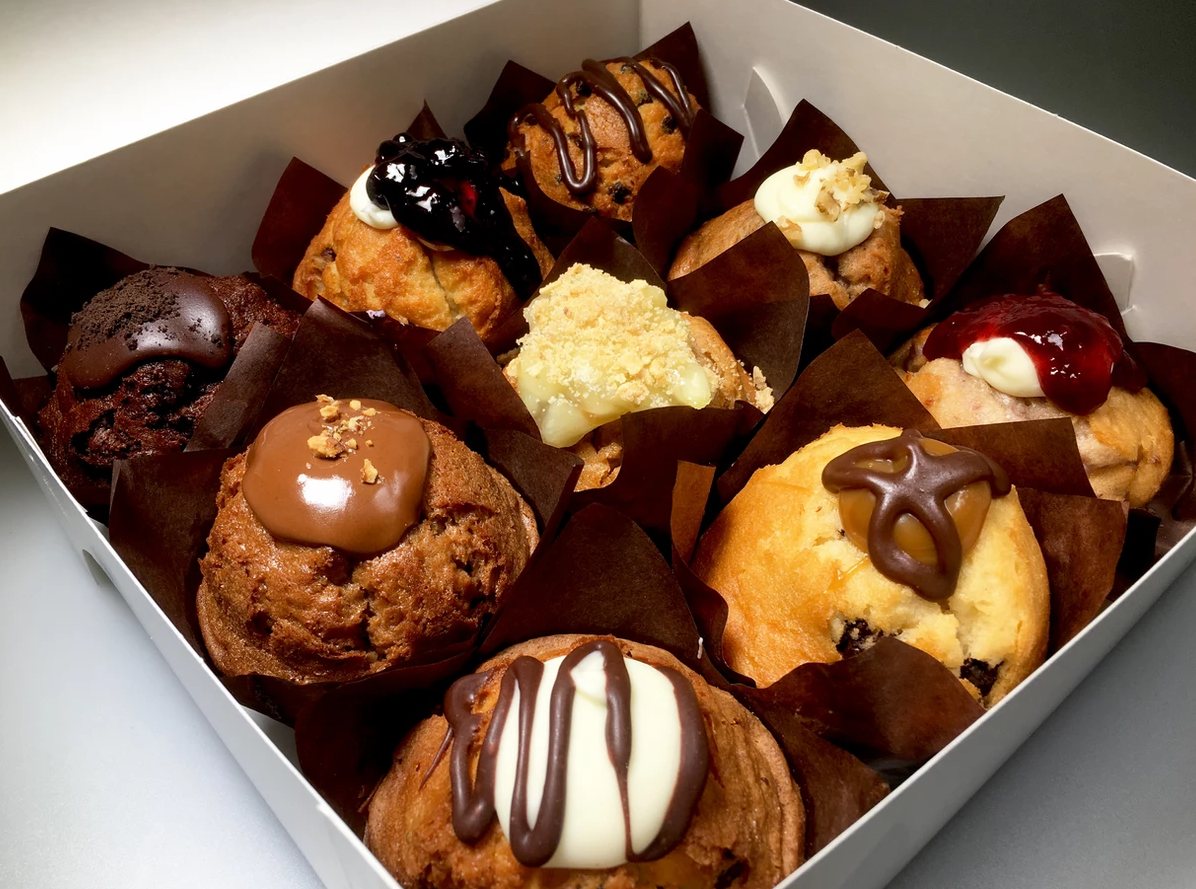 Bad Boy Gourmet Muffins (Nutella, Choc chip, Raspberry, Blueberry , Choc mud, Apple Crumble