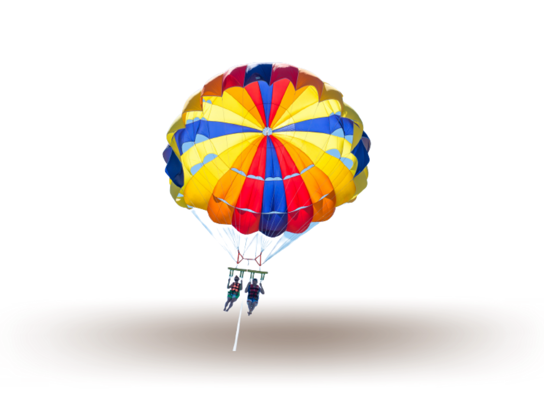 Two people on parasailing
