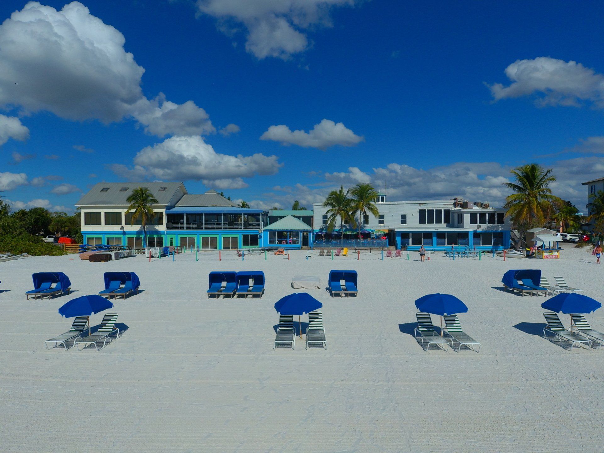 Top view of beach chairs