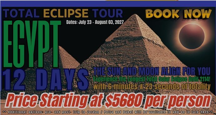 Egypt solar eclipse tour and  cruise 2027