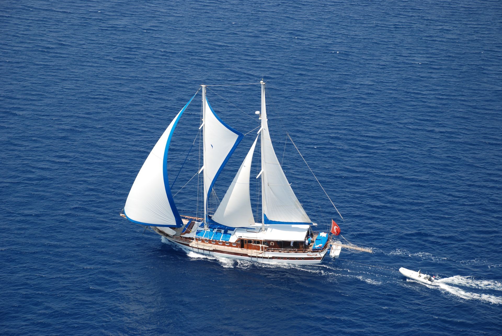 Sultan A under sail.