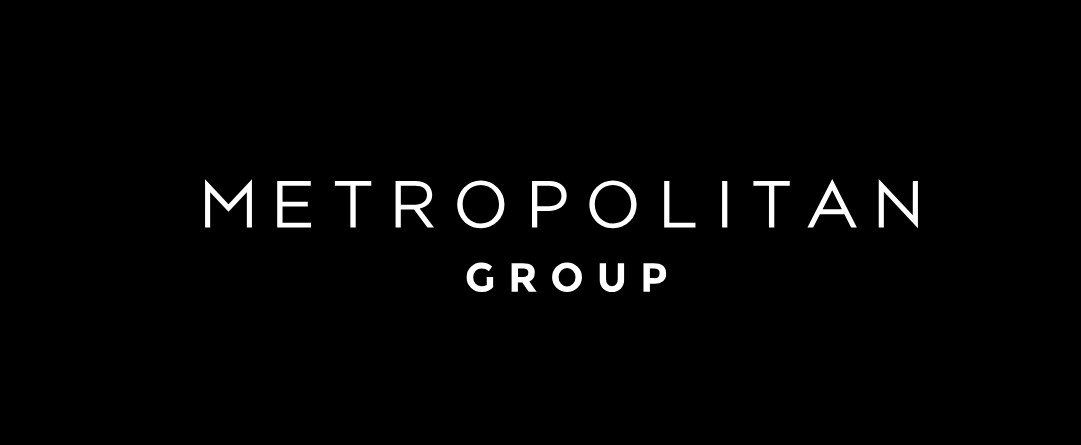 The metropolitan group logo is on a black background.
