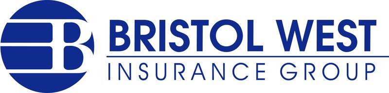 The bristol west insurance group logo is blue and white on a white background.