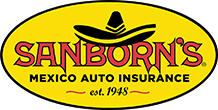 The logo for sanborn 's mexico auto insurance has a sombrero on it.