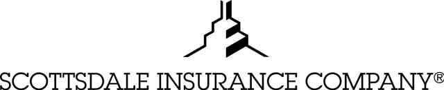 A black and white logo for scottsdale insurance company