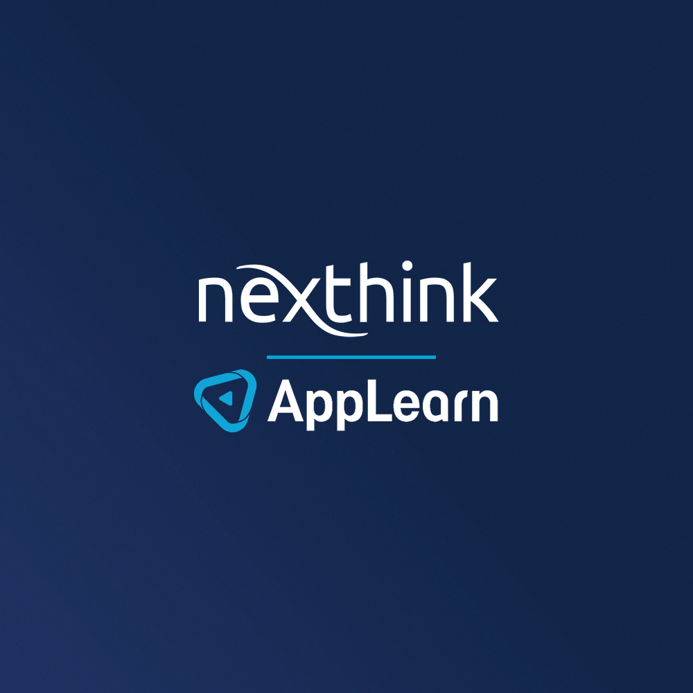 Nexthink logo in white on blue background