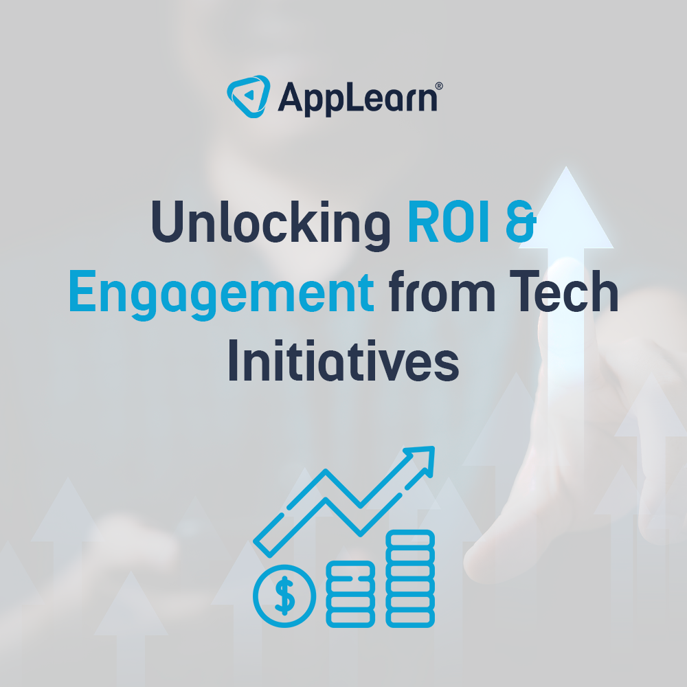 an applearn advertisement for unlocking roi and engagement from tech initiatives