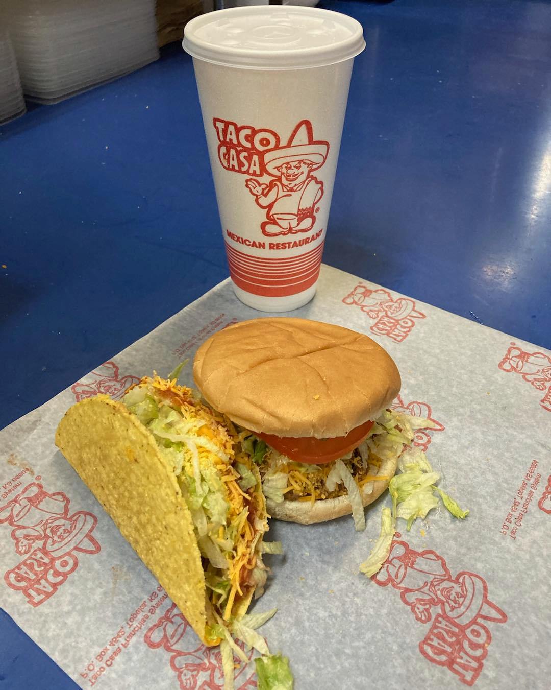 hard shell taco and taco burger