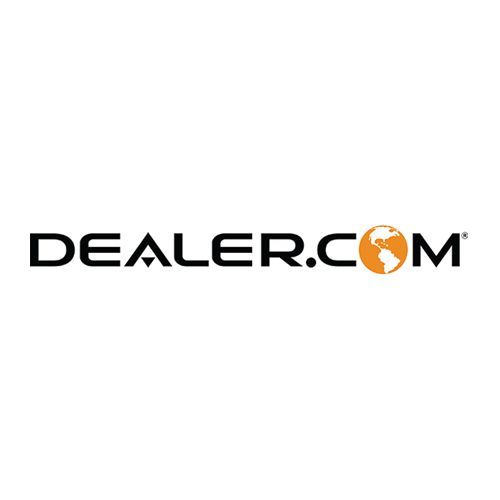 Dealer.com logo: black text with a globe icon.
