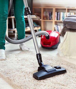 Person vacuum cleaning a carpet in the bedroom - Repaired Vacuum - Oradell, NJ