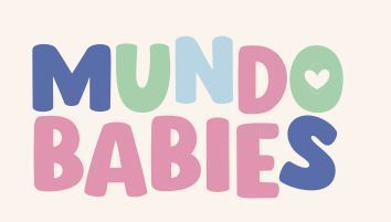 La palabra mundo babies está escrita en diferentes colores sobre un fondo blanco.