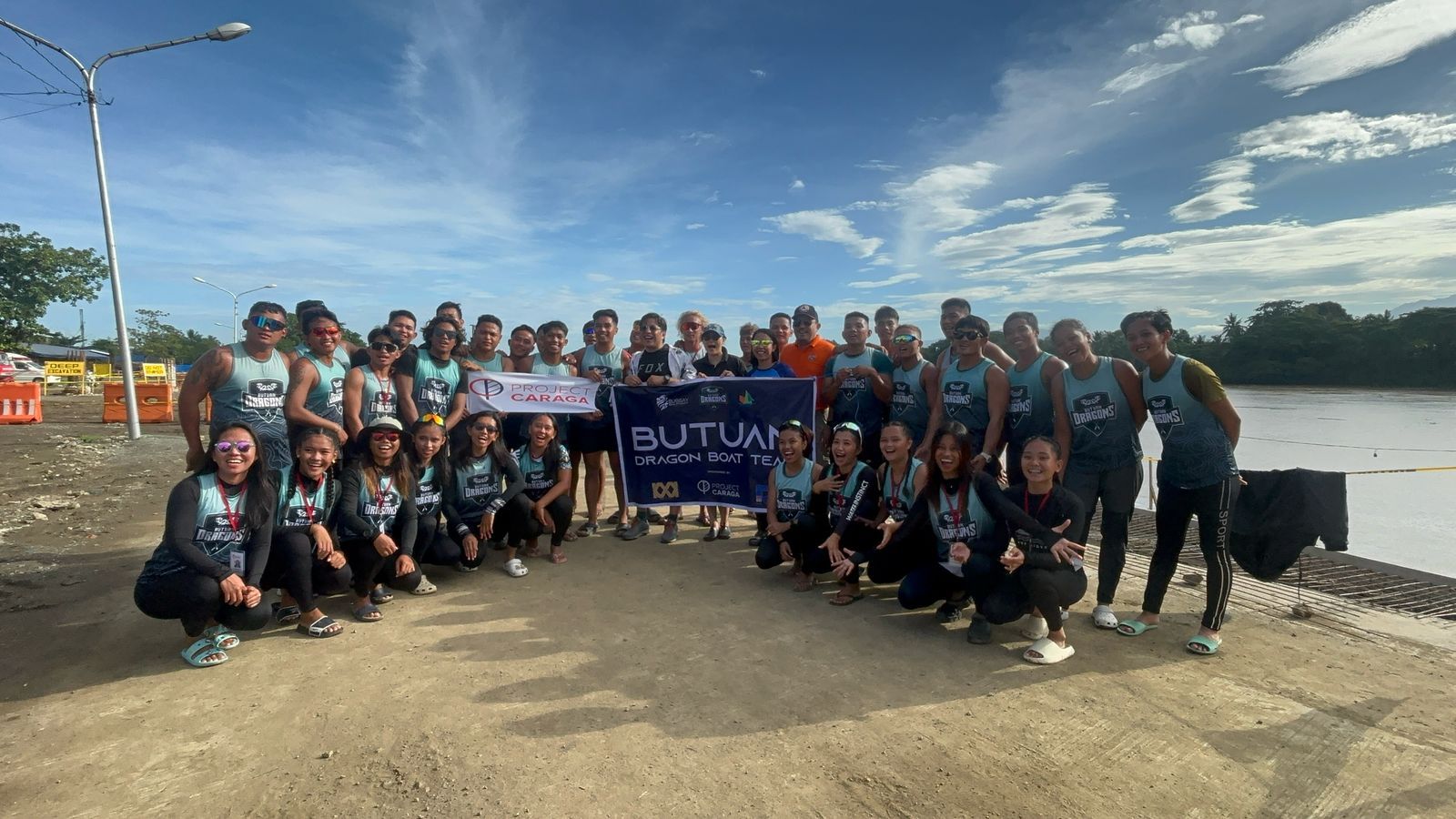 Butuan Dragonboat Team with Project Caraga Banner