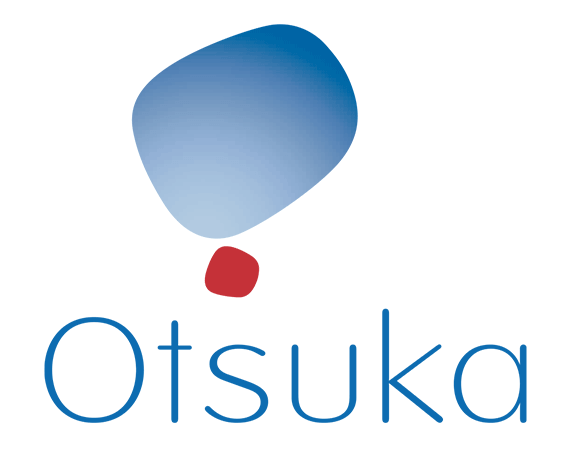A blue otsuka logo with a red circle in the middle