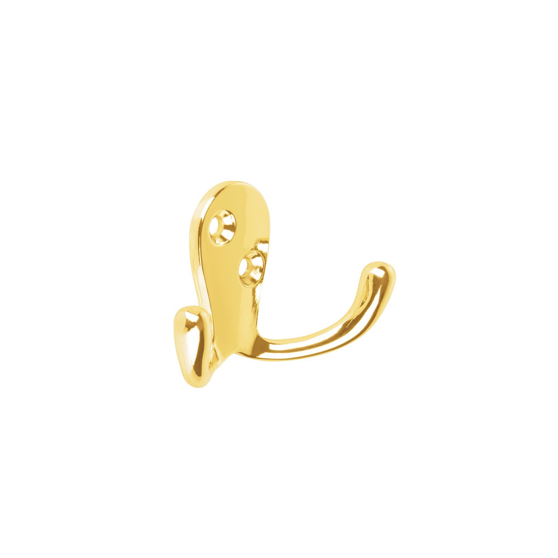GANCHO DOBLE TIPO PERCHERO LATÓN BRILLANTE