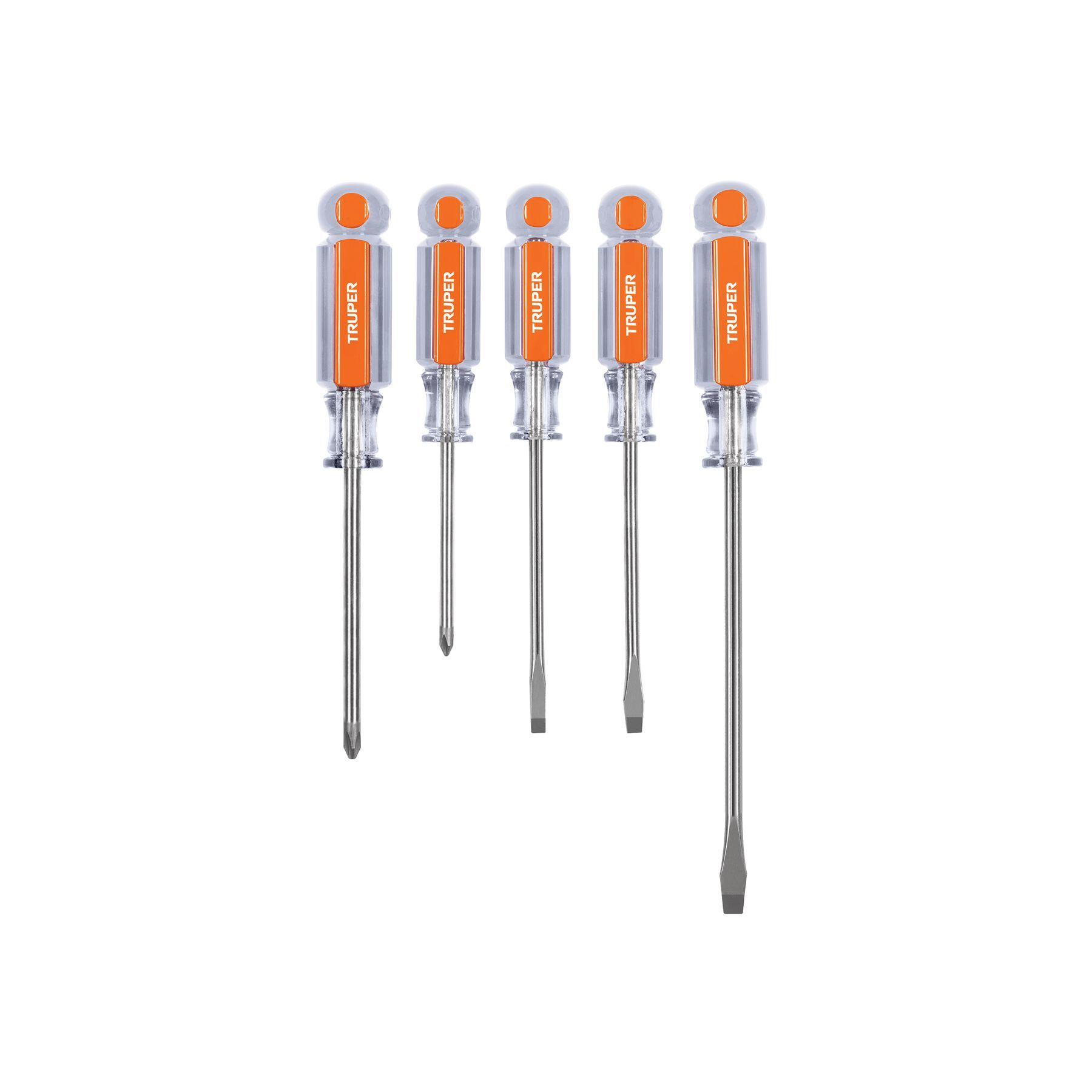 JUEGO DE 5 DESARMADORES MANGOS DE ACETATO