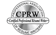 The logo for the professional association of resume writers is a certified professional resume writer.